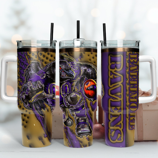 baltimore ravens nfl mascot custom stanley quencher 40oz stainless steel tumbler with handle vbsea