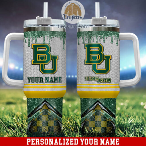 baylor bears glitter ncaa custom stanley quencher 40oz stainless steel tumbler with handle o1lki