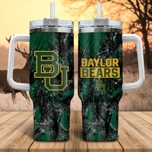 baylor bears ncaa hunting custom stanley quencher 40oz stainless steel tumbler with handle fw8za