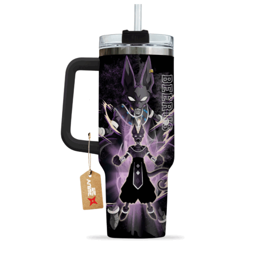 beerus dragon ball anime custom stanley quencher 40oz stainless steel tumbler with handle mkhaw