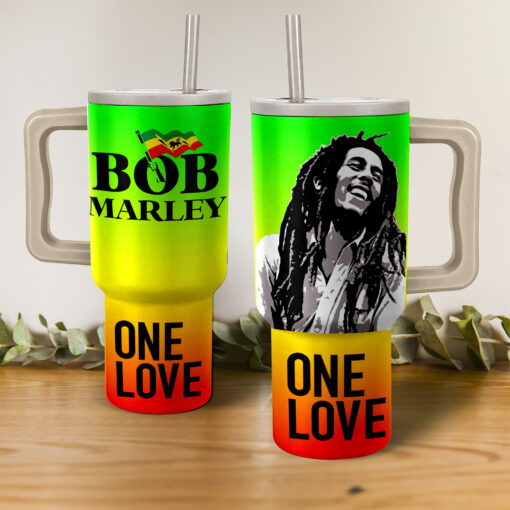 bob marley music custom stanley quencher 40oz stainless steel tumbler with handle bvlcv