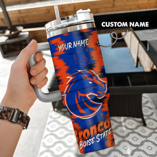 boise state broncos ncaa custom stanley quencher 40oz stainless steel tumbler with handle iydth