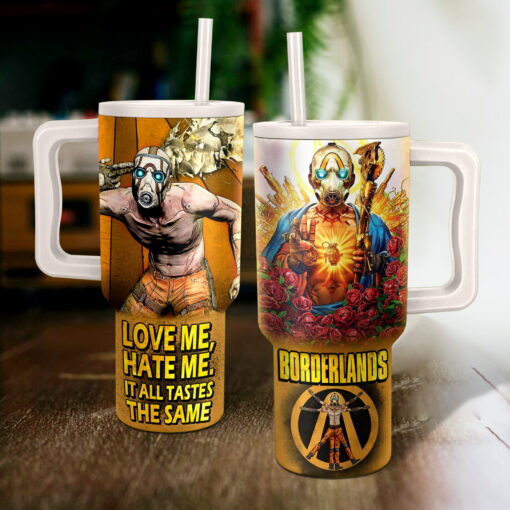 borderlands games custom stanley quencher 40oz stainless steel tumbler with handle eq5il