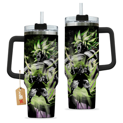 broly legendary super saiyan dragon ball anime custom stanley quencher 40oz stainless steel tumbler with handle z29ur