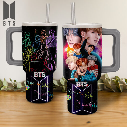 bts music custom stanley quencher 40oz stainless steel tumbler with handle vdtve