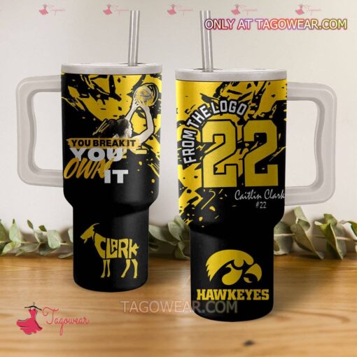 caitlin clark iowa hawkeyes ncaa custom stanley quencher 40oz stainless steel tumbler with handle p0wnp