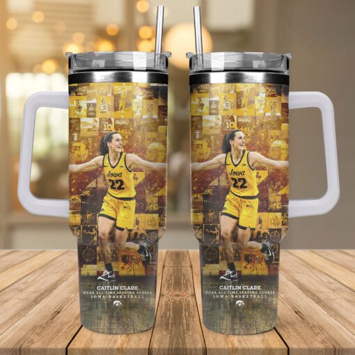 caitlin clark iowa hawkeyes womens basketball ncaa custom stanley quencher 40oz stainless steel gj6je