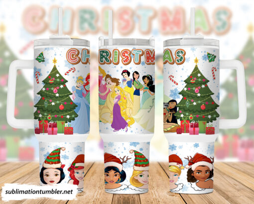 christmas disney princesses cartoon custom stanley quencher 40oz stainless steel tumbler with handle ipqsi