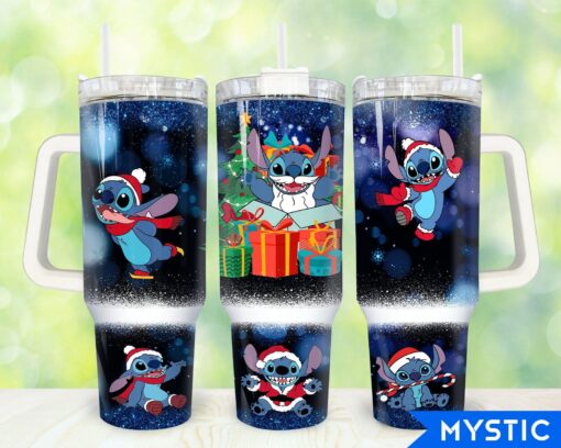 christmas stitch disney cartoon custom stanley quencher 40oz stainless steel tumbler with handle mgoel