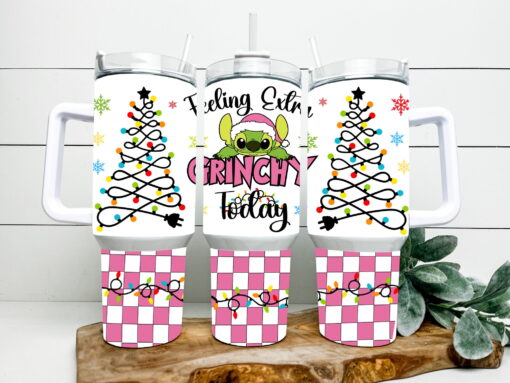 christmas stitch grinch mode disney cartoon custom stanley quencher 40oz stainless steel tumbler with handle lv5ad