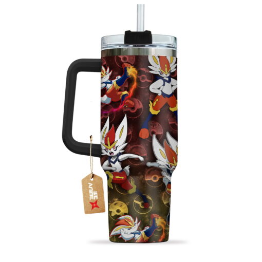 cinderace pokemon anime custom stanley quencher 40oz stainless steel tumbler with handle mcsgs