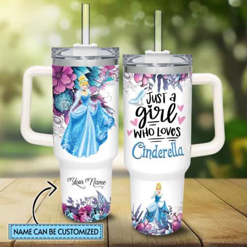 cinderella disney princess cartoon custom stanley quencher 40oz stainless steel tumbler with handle qc6t1