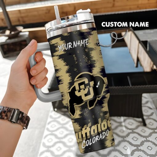 colorado buffaloes ncaa custom stanley quencher 40oz stainless steel tumbler with handle 88vjb