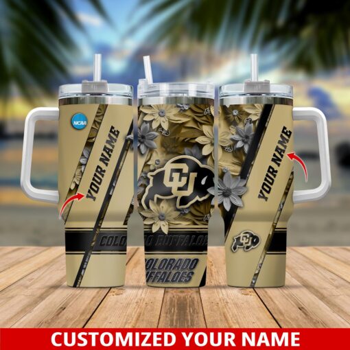 colorado buffaloes ncaa custom stanley quencher 40oz stainless steel tumbler with handle ueudw