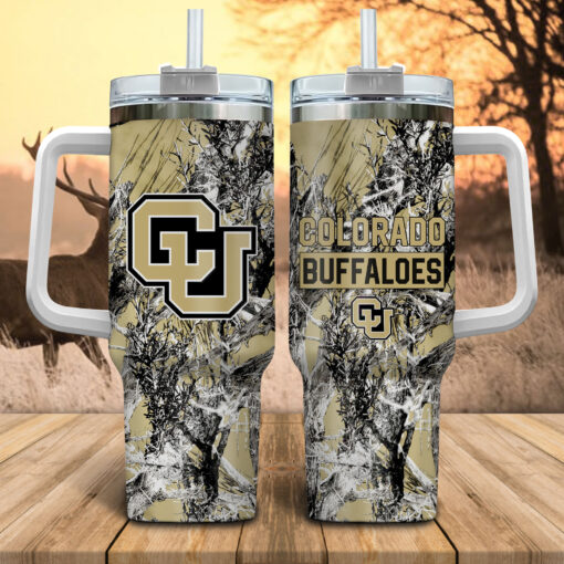 colorado buffaloes ncaa hunting custom stanley quencher 40oz stainless steel tumbler with handle