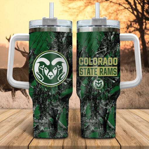 colorado state rams ncaa hunting custom stanley quencher 40oz stainless steel tumbler with handle somni