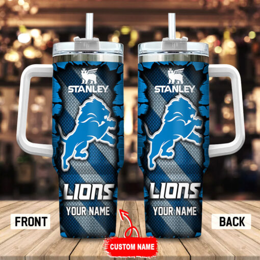 detroit lions nfl custom stanley quencher 40oz stainless steel tumbler with handle 29nlz