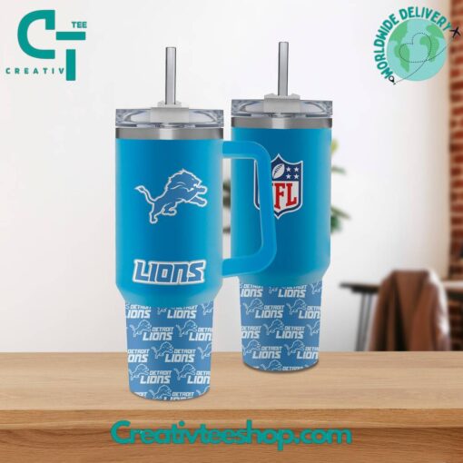 detroit lions nfl custom stanley quencher 40oz stainless steel tumbler with handle 5i2zr