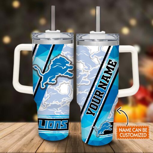 detroit lions nfl custom stanley quencher 40oz stainless steel tumbler with handle jhlqr