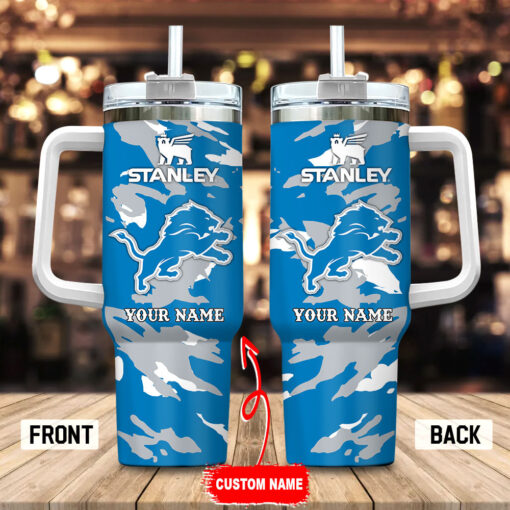 detroit lions nfl custom stanley quencher 40oz stainless steel tumbler with handle r5hwi