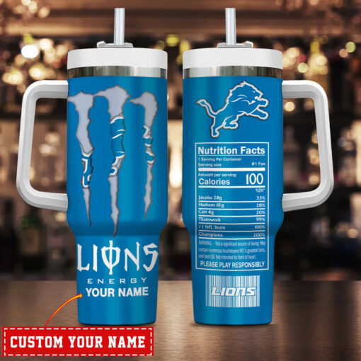 detroit lions nfl energy nutrition facts custom stanley quencher 40oz stainless steel tumbler with handle bybrn