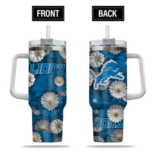 detroit lions nfl flowers custom stanley quencher 40oz stainless steel tumbler with handle oe4kq