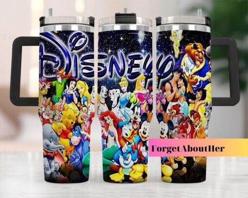 disney characters cartoon custom stanley quencher 40oz stainless steel tumbler with handle f80fo