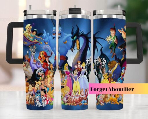 disney characters cartoon custom stanley quencher 40oz stainless steel tumbler with handle vi4cu