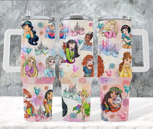 disney princess disney cartoon custom stanley quencher 40oz stainless steel tumbler with handle vg1w6