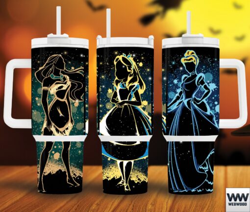 disney princesses cartoon custom stanley quencher 40oz stainless steel tumbler with handle a89pk