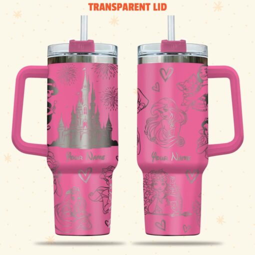 disney princesses cartoon custom stanley quencher 40oz stainless steel tumbler with handle u87e3