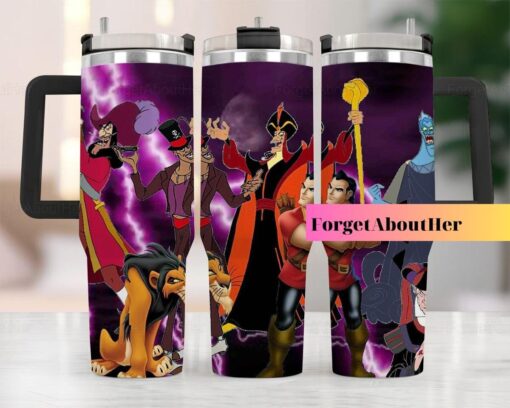 disney villains cartoon custom stanley quencher 40oz stainless steel tumbler with handle fdvve