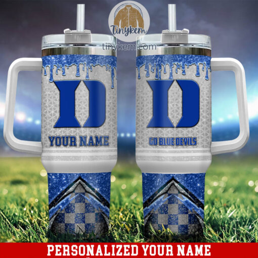 duke blue devils glitter ncaa custom stanley quencher 40oz stainless steel tumbler with handle abguw