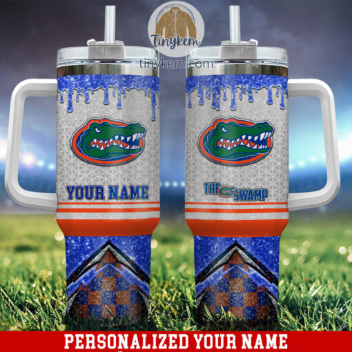 florida gators glitter ncaa custom stanley quencher 40oz stainless steel tumbler with handle gcrj2