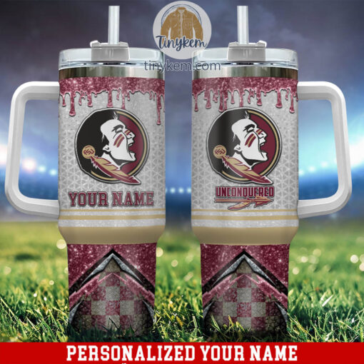 florida state seminoles glitter ncaa custom stanley quencher 40oz stainless steel tumbler with handle a8slj