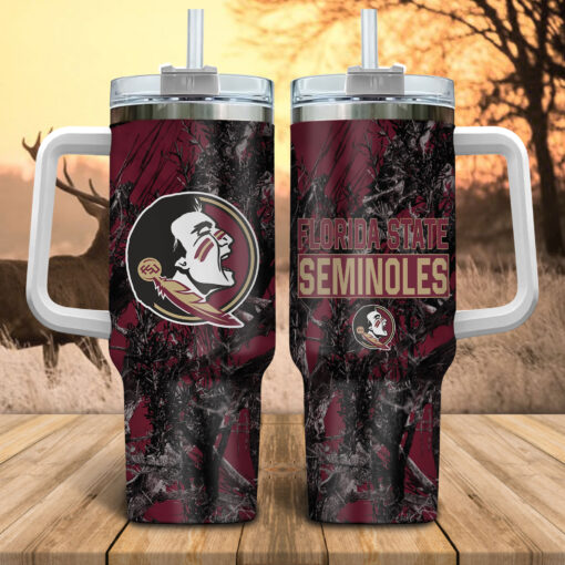 florida state seminoles ncaa hunting custom stanley quencher 40oz stainless steel tumbler with handle