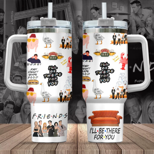 friends tv series custom stanley quencher 40oz stainless steel tumbler with handle