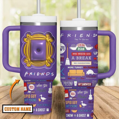 friends tv series custom stanley quencher 40oz stainless steel tumbler with handle yztra