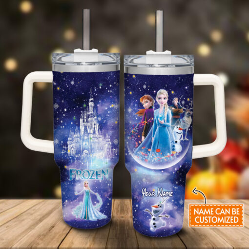 frozen disney princess cartoon custom stanley quencher 40oz stainless steel tumbler with handle jj4yd