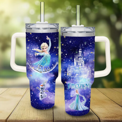 frozen disney princess cartoon custom stanley quencher 40oz stainless steel tumbler with handle ms7ny