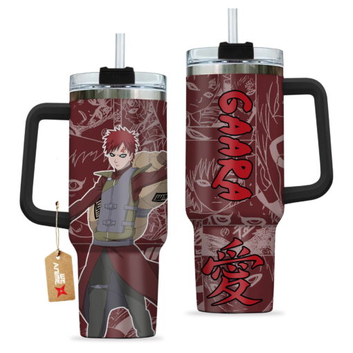 gaara naruto anime custom stanley quencher 40oz stainless steel tumbler with handle