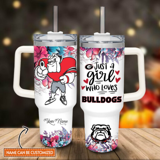 georgia bulldogs ncaa custom stanley quencher 40oz stainless steel tumbler with handle 7cjqe