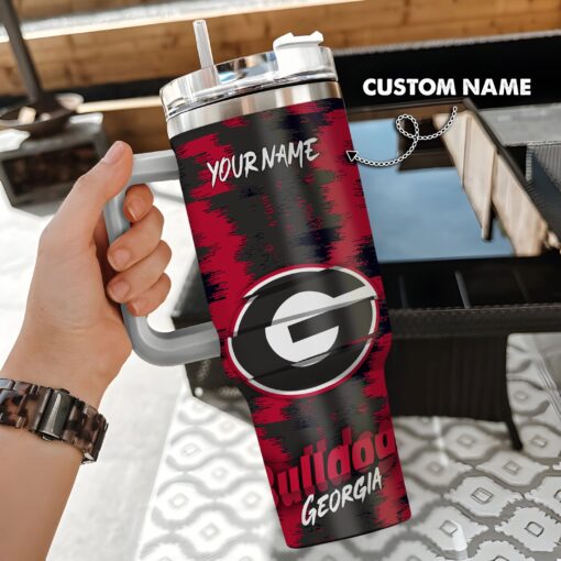 georgia bulldogs ncaa custom stanley quencher 40oz stainless steel tumbler with handle qqydu