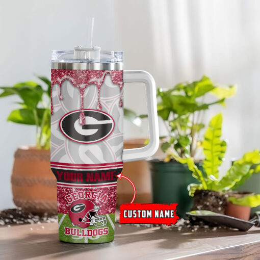 georgia bulldogs ncaa glitter custom stanley quencher 40oz stainless steel tumbler with handle 3rfcv