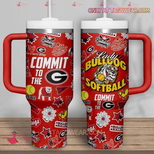 georgia bulldogs softball ncaa custom stanley quencher 40oz stainless steel 4swhn