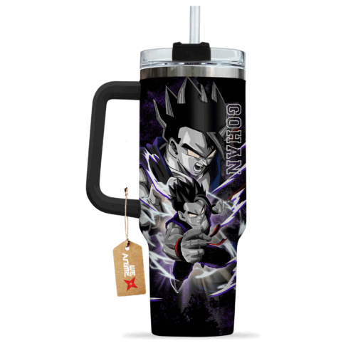 gohan dragon ball anime custom stanley quencher 40oz stainless steel tumbler with handle qyrek