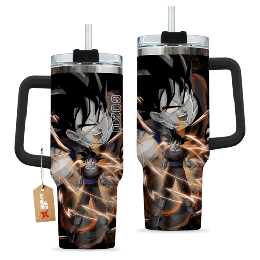 goku dragon ball anime custom stanley quencher 40oz stainless steel tumbler with handle w6i0g