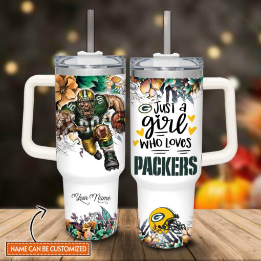 green bay packers nfl custom stanley quencher 40oz stainless steel tumbler with handle dejcm