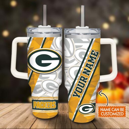 green bay packers nfl custom stanley quencher 40oz stainless steel tumbler with handle hnt8p