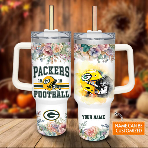 green bay packers nfl custom stanley quencher 40oz stainless steel tumbler with handle tk3ea